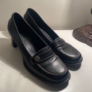 Cute Vintage Faux Leather Kitten Chunky Heel